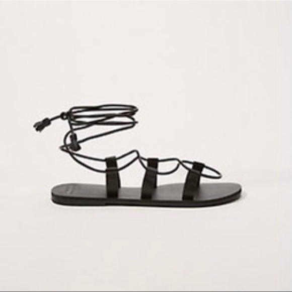 BRAND NEW LACE UP BLACK SANDALS - Picture 2 of 2